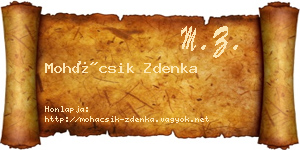 Mohácsik Zdenka névjegykártya